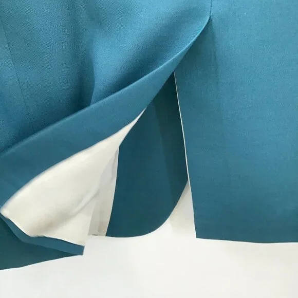 Vintage 46L Men's Teal Blue Blazer Jacket Vented Single Breasted Fully Lined - Picture 11 of 13